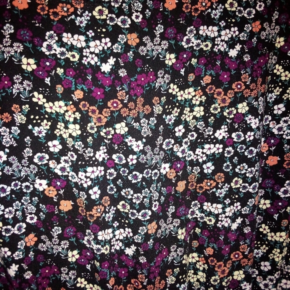 H&M Divided Black Floral Mini Dress 3/4 Sleeve  Size 12 - Picture 4 of 8
